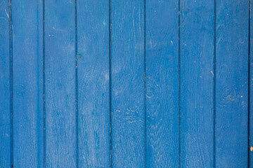 Blue painted wooden planks vertical texture background