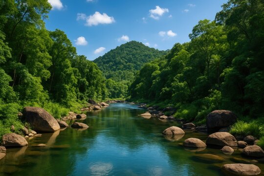 River Bhavani flowing through Attappadi in Kerala