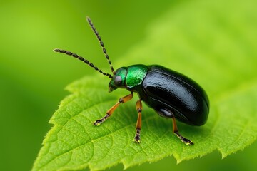 Green leaf and Aphthona beetle interaction
