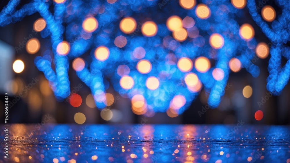 Poster background featuring soft glowing bokeh lights