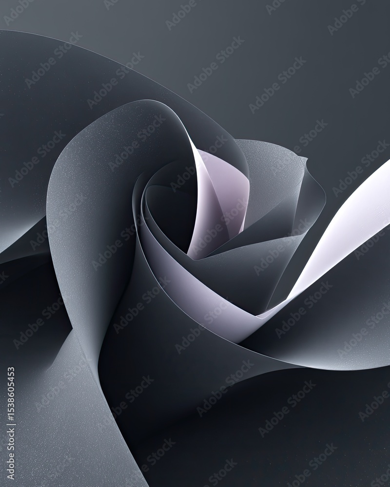Aufkleber dark gray folded paper abstract background with subtle texture and depth