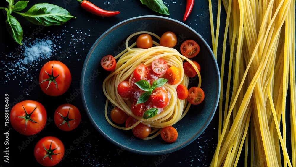 Poster food ingredients background. an overhead photograph capturing the top view. horizontal conceptual im