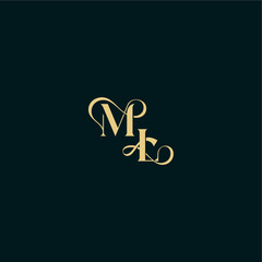 bold concept design elegant and curvy style monogram ML wedding logo initial letter