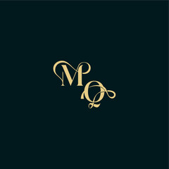 bold concept design elegant and curvy style monogram MQ wedding logo initial letter