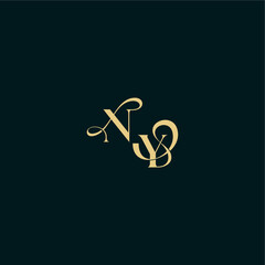 bold concept design elegant and curvy style monogram NY wedding logo initial letter
