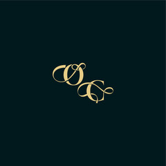 bold concept design elegant and curvy style monogram OC wedding logo initial letter
