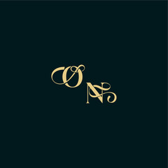 bold concept design elegant and curvy style monogram ON wedding logo initial letter