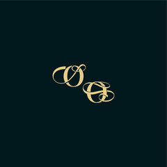 bold concept design elegant and curvy style monogram OO wedding logo initial letter