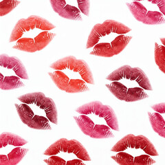 Collection Of Red Lips Kiss Marks, Romantic Love Imprints, Valentine's Day,  Passionate Kisses, Beauty, Makeup, Lipstick