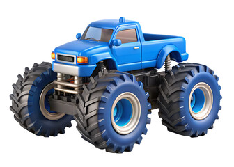 Obraz premium Blue monster truck toy isolated on transparent background