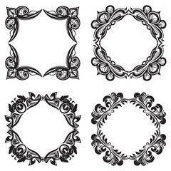 Author Decorative Vector Floral Frames Set Collection
