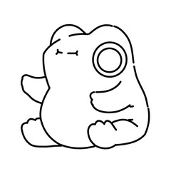funny cartoon frog line art outline illustration 