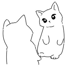 Obraz premium sketch of a cat line art outline illustration 