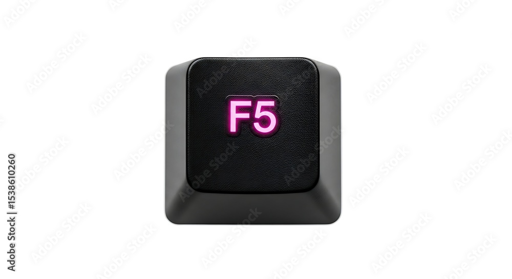 Aufkleber f5 key on a black keyboard, refresh button