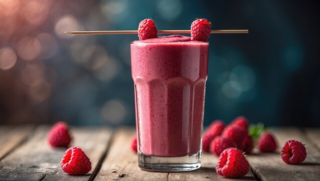 Eyewear featuring a raspberry smoothie.