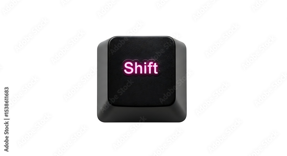 Poster close-up of a shift key on a computer keyboard