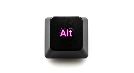 Close-up of a black Alt key on a white background
