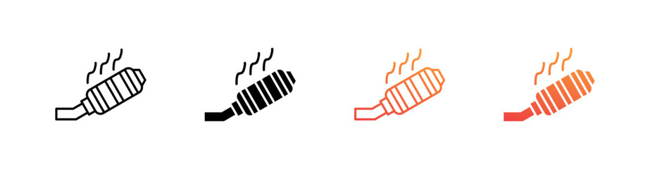 Catalytic Converter Multiple Style Icon Set Vector 