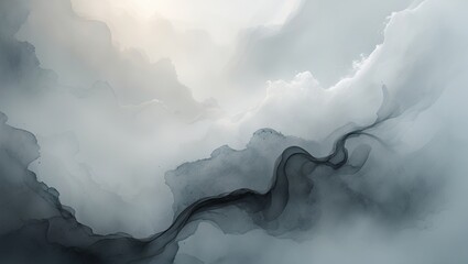 Obraz premium Gray abstract watercolor background design featuring a watercolor style with an abstract gray pattern.