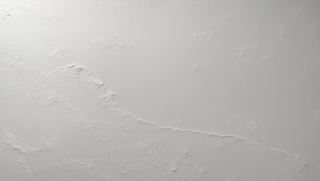 Vertical street poster adhered to a wall with wheat paste on an empty white textured paper surface
