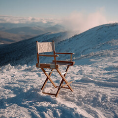 Director's Chair on Snowy Mountain