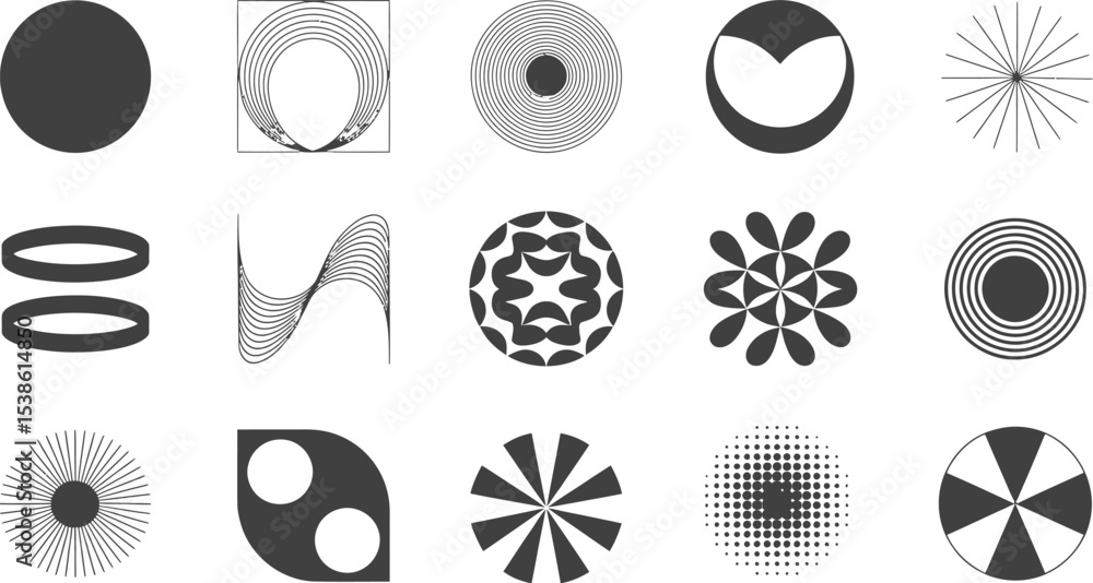 Poster geometric shapes vector collection abstract design elements modern minimalist style graphic resource