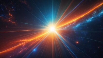 Abstract scientific background, luminous light from space, nebula and stars in deep space, glowing enigmatic universe. Elements of this image furnished by Ainasa.gov