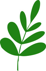 Tropical Green Botanical Leaf Clipart Set