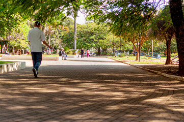 jogging in the park