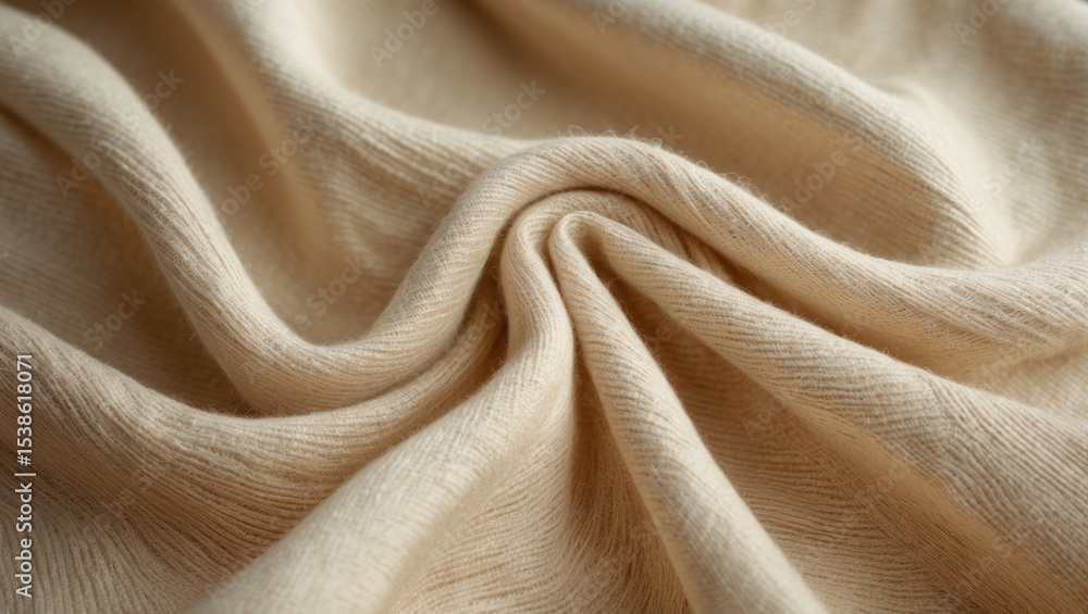 Poster beige wool fabric with waves the surface of material in a beige shade forms gentle waves. the soft c