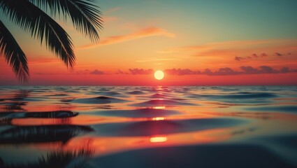 As the sun dipped below the horizon, its fiery glow colored the sky in shades of crimson and gold, creating a stunning reflection on the calm waters below.