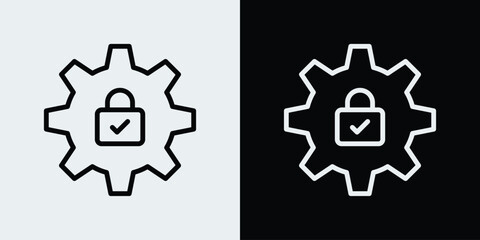 Obraz premium Cogwheel with safety icon
