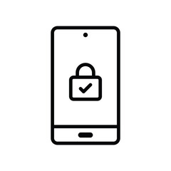 Phone icon with secured button icon