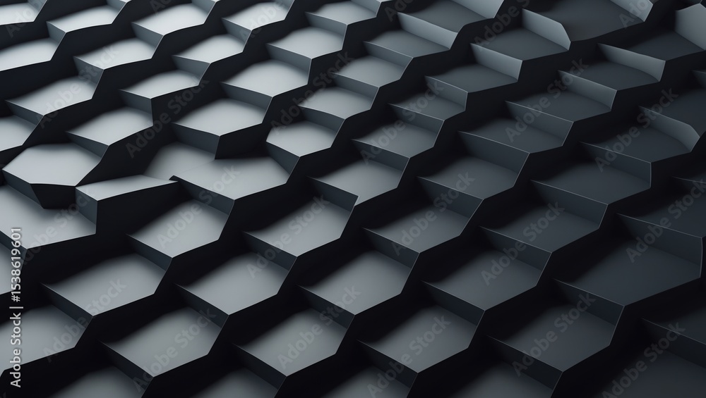 Poster abstract hexagon black geometric surface loop 5 black dark minimal hexagonal grid pattern animation 