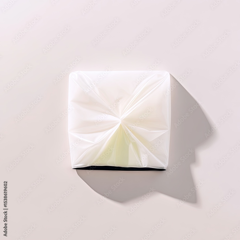 Poster folded white plastic sheet texture in soft light