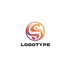 Original abstract logo with waves and lines in vector in the shape of the letter S.