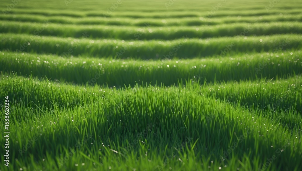Poster green grass texture pattern background golf course turf from top view with authentic grassy lawn for