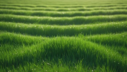 Green grass texture pattern background golf course turf from top view with authentic grassy lawn for environmental backdrop in yellow green