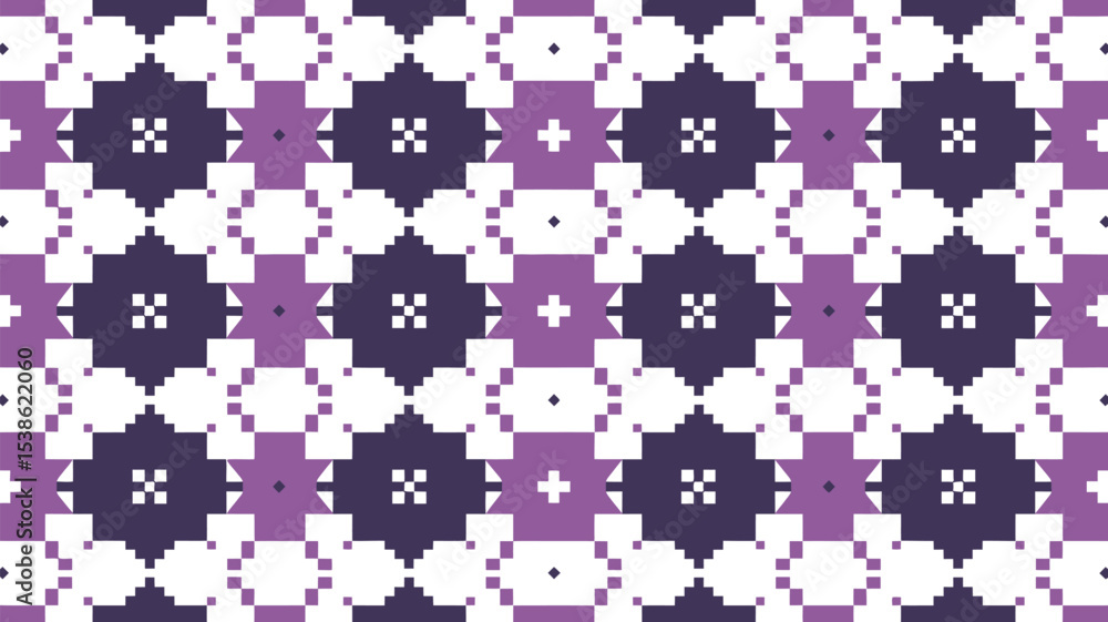 Poster seamless pixel art pattern background texture wallpaper design for digital textile and print use edi