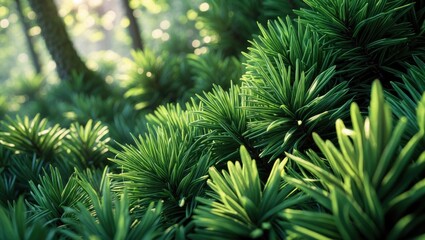 Naklejka premium Green branches of fir or pine tree serve as a Christmas background.