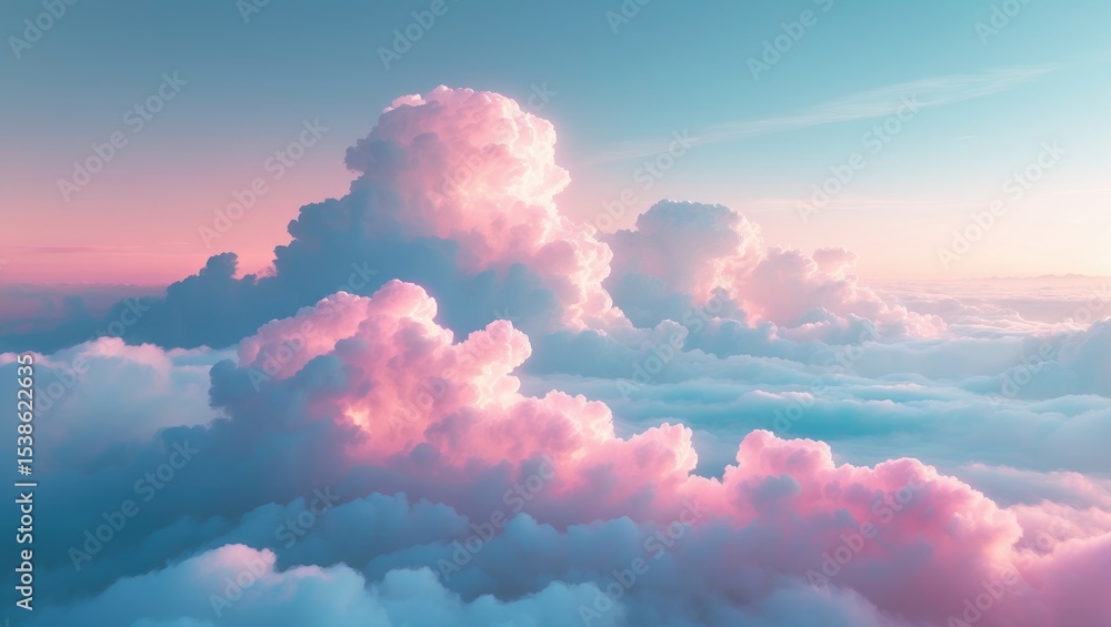 Poster gradient halftone abstract background featuring sky and clouds with vivid colors.