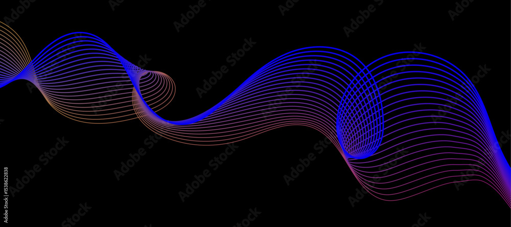 Poster abstract wave line background. colorful flowing wave lines. smooth gradient wave lines.