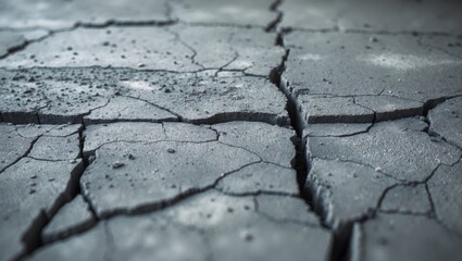 Obraz premium Gray concrete floor with crack in the surface.