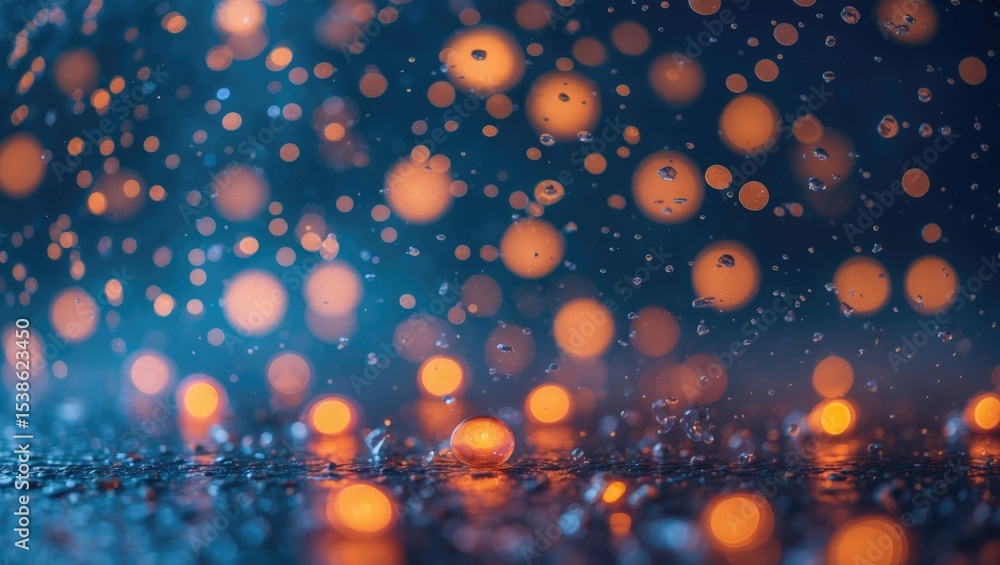 Poster glitter lights abstract background featuring particles, with defocused bokeh and dark festive textur