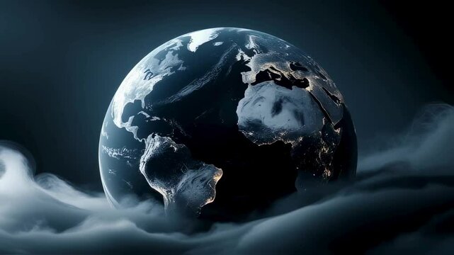 Earth at Night A Dramatic View of Our Planet Emerging from Clouds