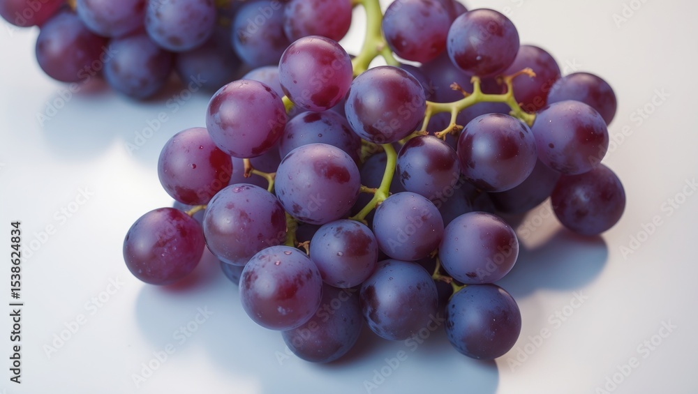 Poster isolated branch of grapes set against a plain background