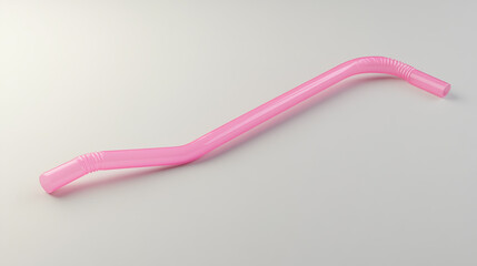 Plastic drinking straw on a plain white background