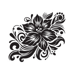 flower silhouette, editable vector image