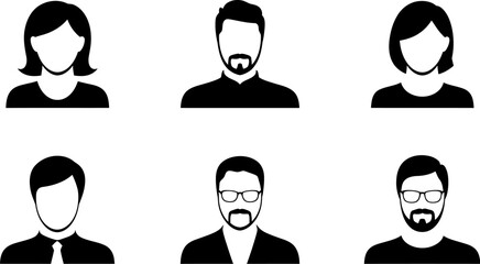 Vector avatars people profile user icon set silhouette business team employee headshot social media 100 editable stock vector illustration