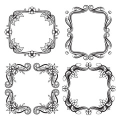 Branding Decorative Vector Floral Border Packs
